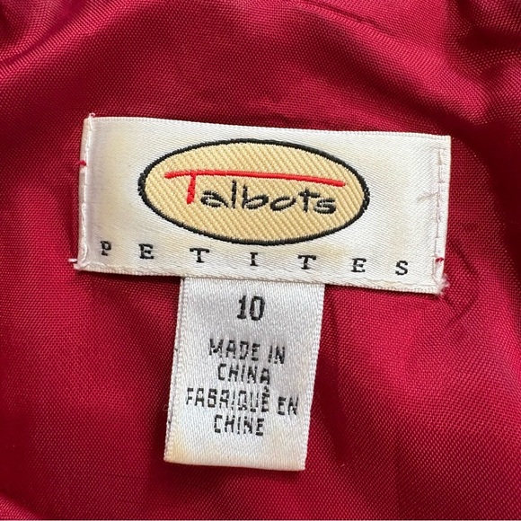 Talbots Womens Sheath Dress Sz 10P Red Stretch Short Sleeve Classic Career - Picture 4 of 9